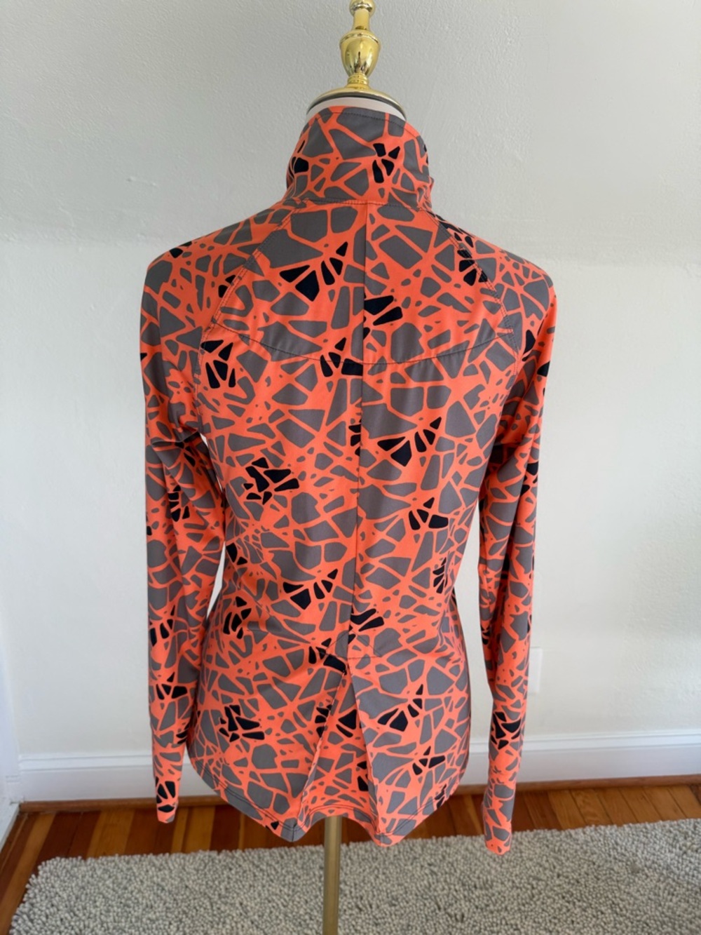 EleVen by Venus Williams Orange and Gray Printed Zip-Up Jacket Size Medium - Picture 2 of 7
